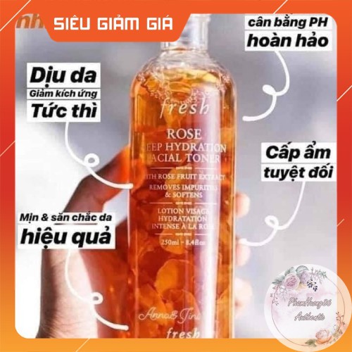 [Chính Hãng] Toner Fresh hoa hồng 250ml