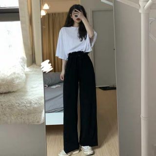 Quần ống suông cạp khuy thời trang nữ - Quần suông nữ dáng rộng