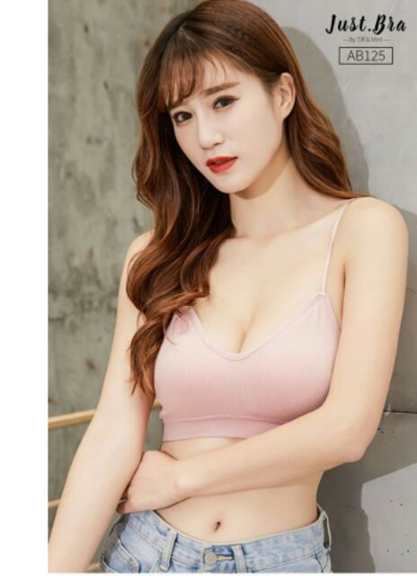 Áo bra gân tăm dây bún, bra nhiều màu MS1217 | BigBuy360 - bigbuy360.vn