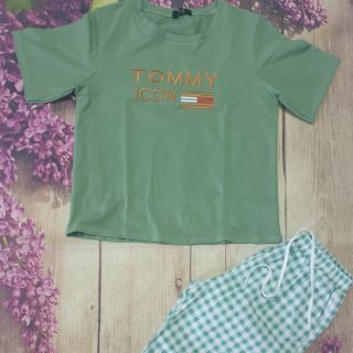 Set áo thun cotton thái + quần kaki mềm, co dãn