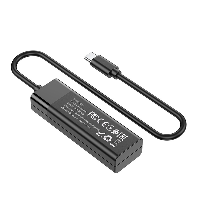 Hub Type C HOCO Hb25 4 Cổng Usb 1 Usb 3.0/3 Usb 2.0 Vật Liệu Tpe Cao Cấp Cho Máy Tính Laptop Ipad Macbook Njoyshop