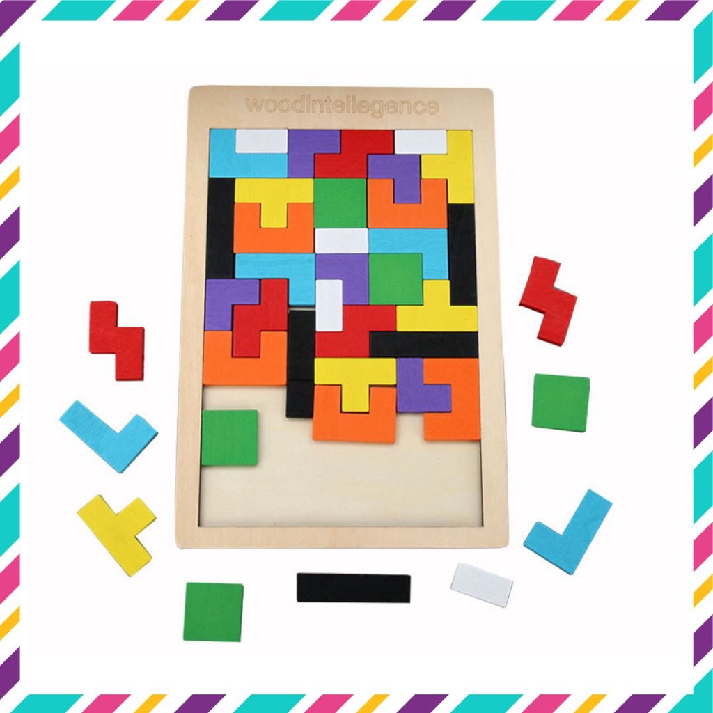 Đồ chơi xếp hình thông minh, đồ chơi ghép hình Tetris xếp gạch