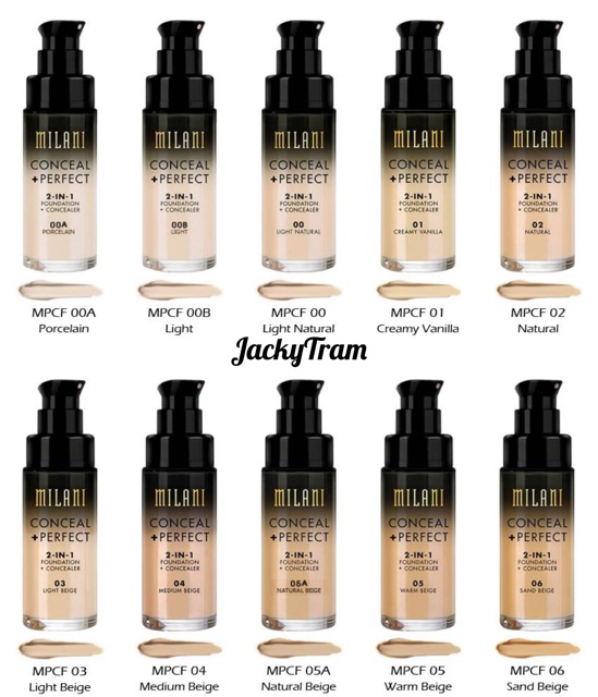 Kem nền che khuyết điểm hoàn hảo Milani conceal + Perfect 2 in 1 foudation (30ml)