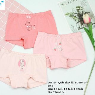 Quần chip đùi bé gái đủ size 2-8y