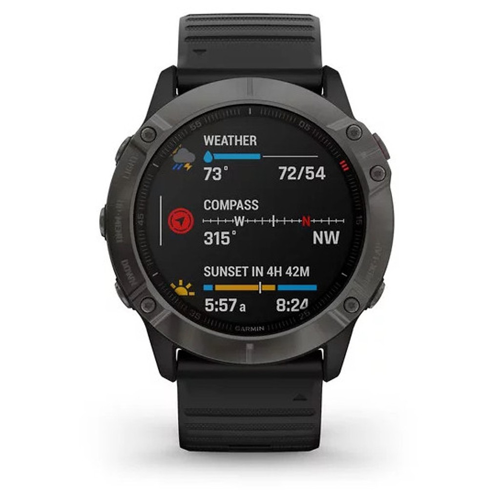 Vòng đeo tay theo dõi sức khỏe Garmin Fēnix 6X - Sapphire, Carbon Gray DLC with Black Band_010-02157-45 -Hàng Chính Hãng