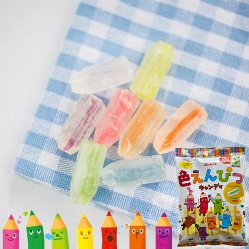 Kẹo bút chì trái cây sắc màu Kanro ,Kẹo trái cây cho bé đủ 6 vị - 80gr date 6/2024