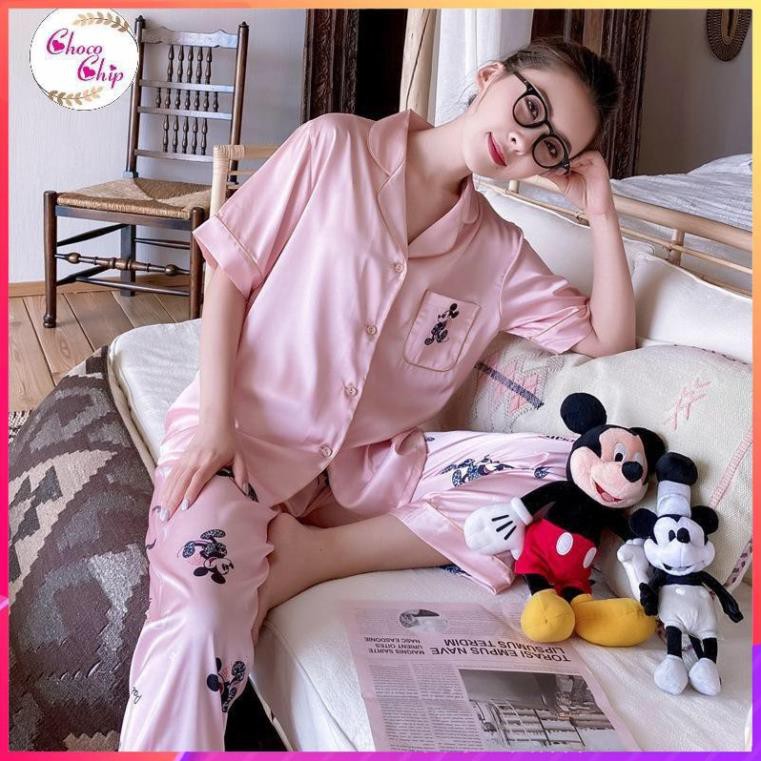 [FreeShip – Xả kho] Pijama Lụa Cao Cấp|Đồ Ngủ Lụa Chất Bao Đẹp, Siêu Cute Mã PI 7801 - Chocochip Shop