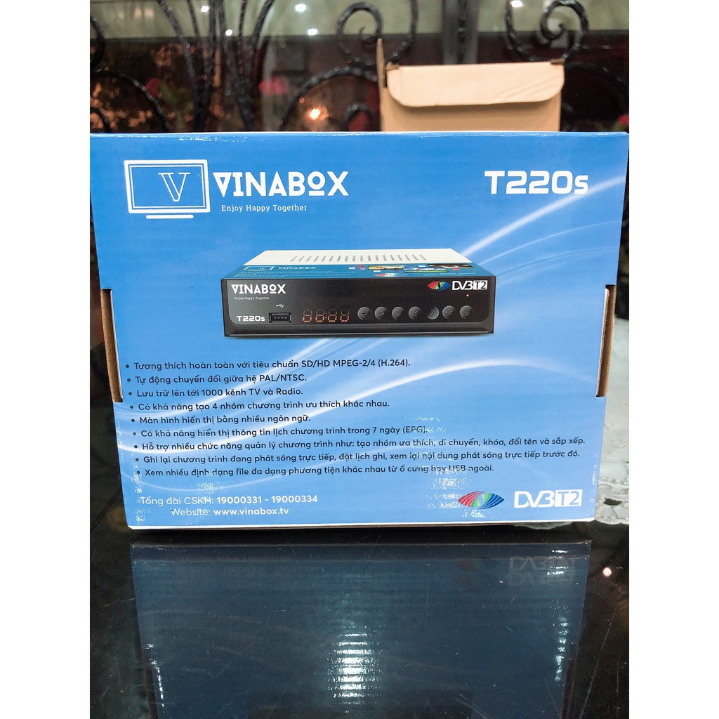 đầu thu VINABOX T220s  chip giả mã DVBT2 2020.