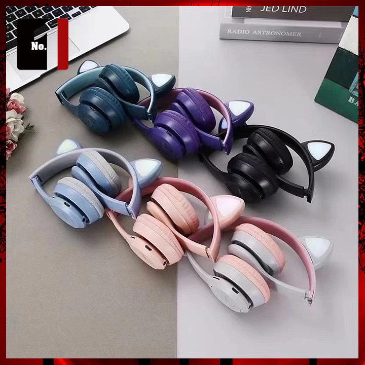 Tai Nghe Mèo Không Dây Chụp Tai Có Mic P47 Led Rgb Headphone Có Micro Nghe Nhạc Bluetooth