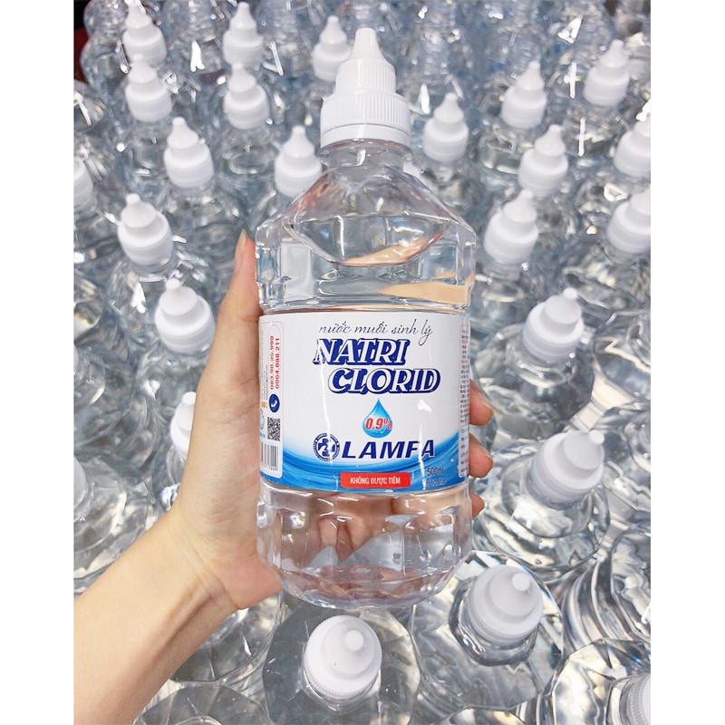 [RẺ VÔ ĐỊCH] Nước muối sinh lý natri clorid 0.9% chính hãng Lamfa dung tích 500ml