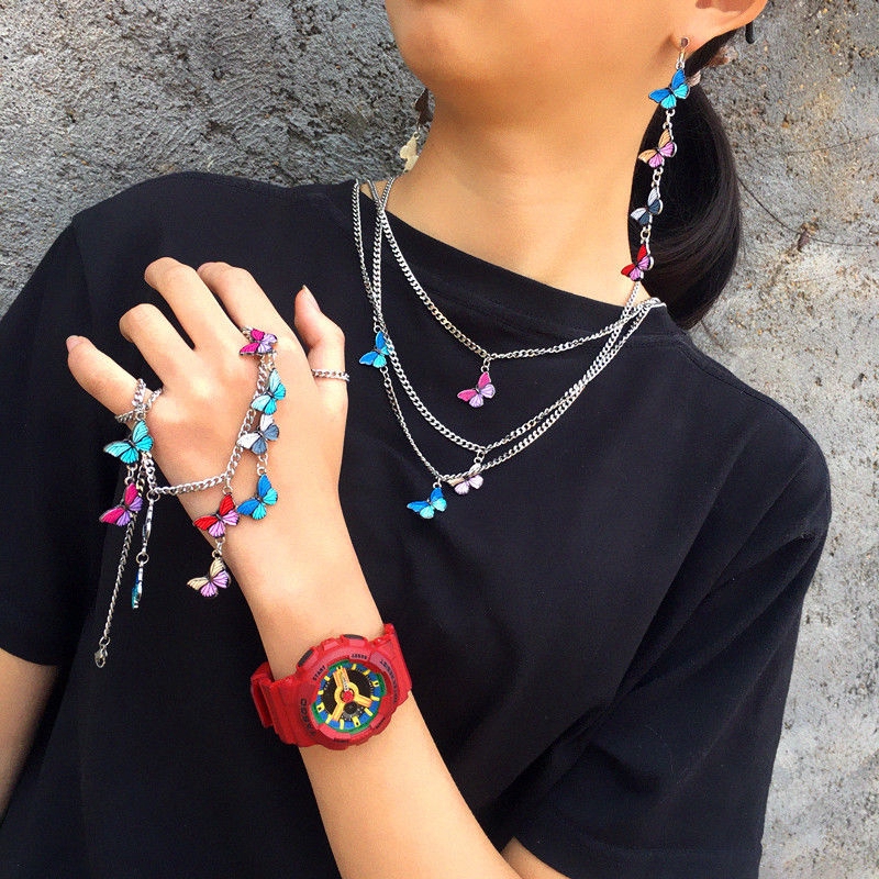 Dây Chuyền Mặt Hình Bươm Bướm Nhiều Màu Sắc Xinh Xắn 22326