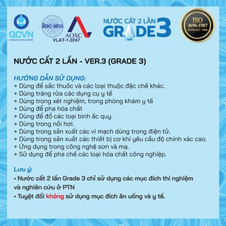 [Nước tinh khiết 10 LÍT] - Nước cất 2 lần - chuẩn ISO 3696-1987