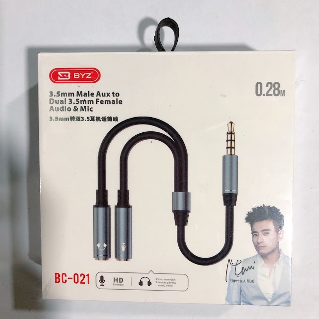 Zắc chuyển đổi âm thanh 3.5mm sang 2 đầu tai nghe và mic