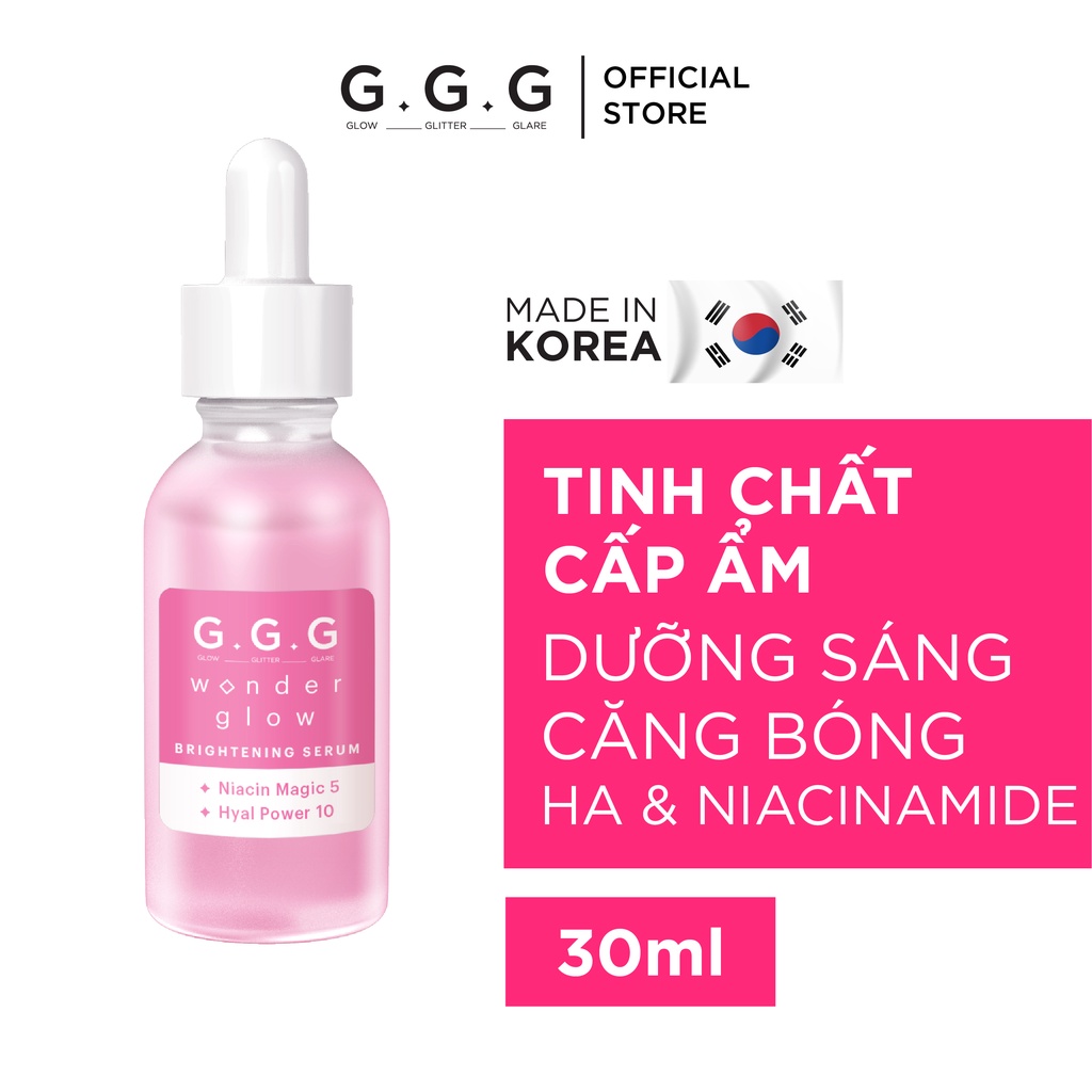 Tinh chất serum Niacinamide dưỡng ẩm, dưỡng sáng, trắng da GGG Wonder Glow Brightening 10ml &amp; 30ml