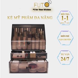 Hộp Đựng Mỹ Phẩm Có Nắp Đậy, Kệ Để Đồ Trang Điểm Đa Năng