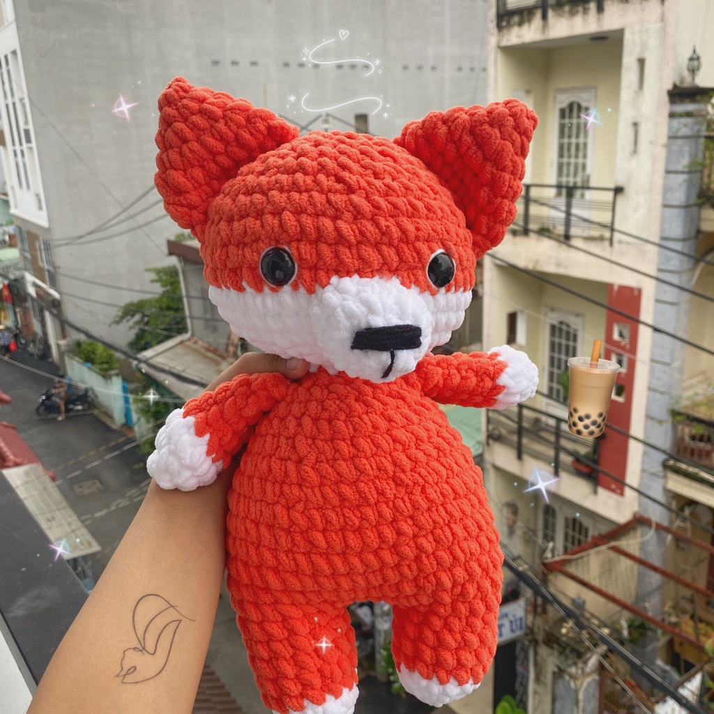 Bé cáo baby fox móc len amigurumi làm quà tặng sinh nhật dễ thương | Xiaoxingcorner