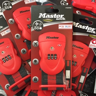 [Hỏa tốc HCM] Dây Đai Vali Master Lock 4702 EURD RED Đầu khóa số có chứng nhận TSA - MSOFT