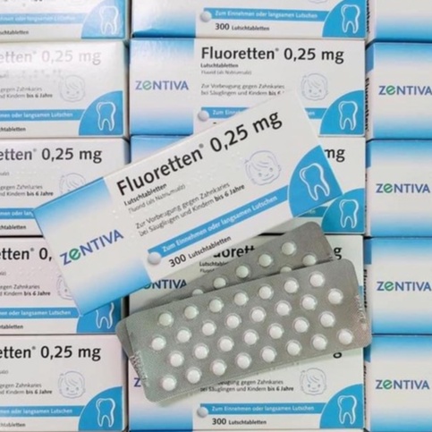 Viên Ngậm Chắc Răng , Ngừa Sâu Răng Cho Bé Zentiva Fluoretten 0,25mg Hộp 300 viên Nội Địa Đức