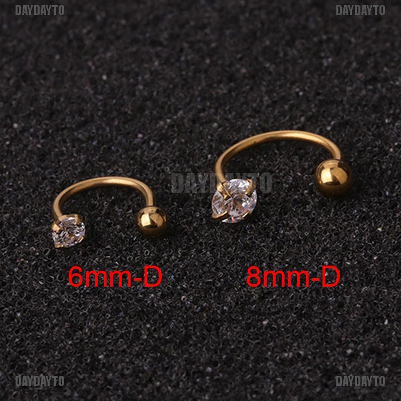 1 Khuyên Xỏ Sụn Tai Đính Đá Zircon Thời Trang