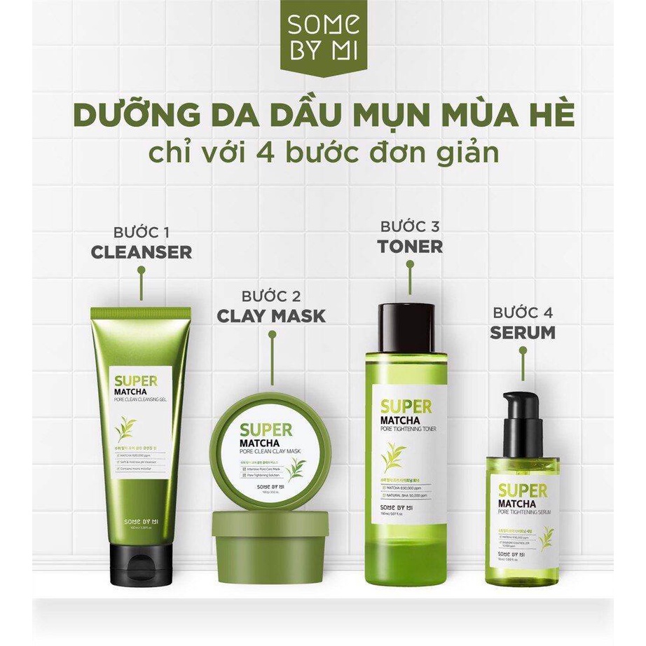 [CHÍNH HÃNG][4 Items] Bộ Sản Phẩm Chăm Sóc Da Some By Mi  Super Matcha Pore Care Starter Kit Edition