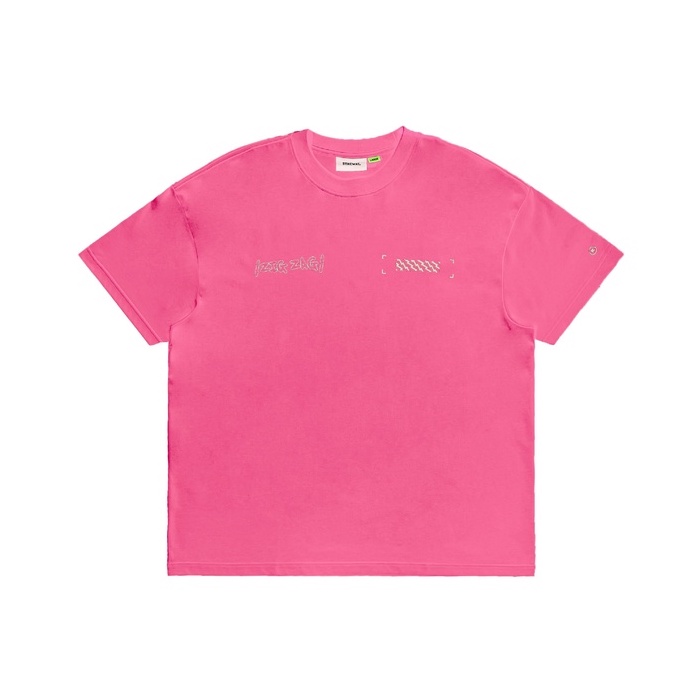 5THEWAY /public icon/ LETTER DROP SHOULDER TEE™ in PINK aka Áo Thun Hồng Tay Ngắn