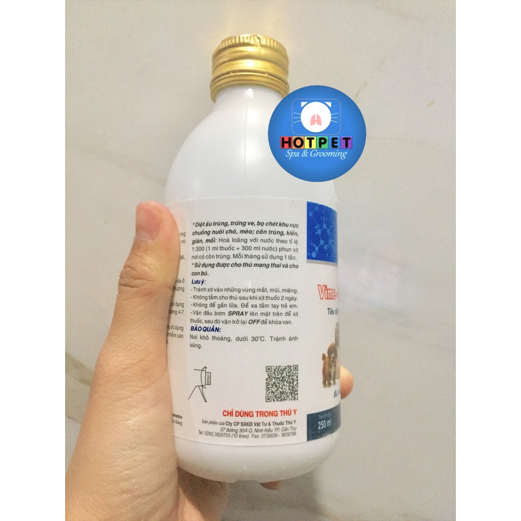 Vime- Frondog 250 ml - Thuốc Xịt Trị Ve, Bọ Chét Cho Chó Mèo