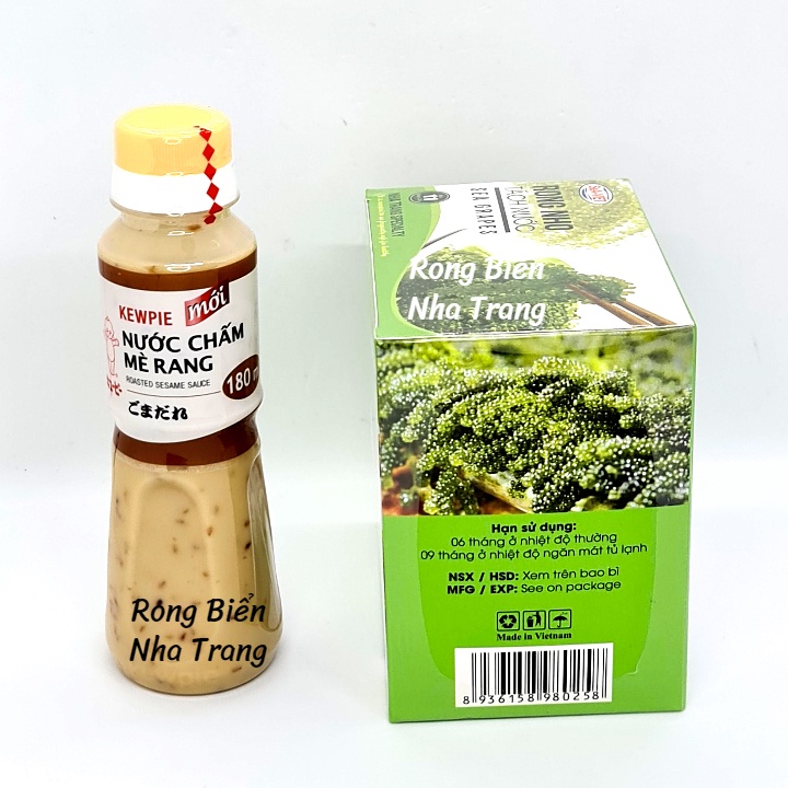 Rong nho tách nước Sea Việt hộp 220g 11 gói - Tặng 1 chai nước chấm mè rang Kewpie 180ml
