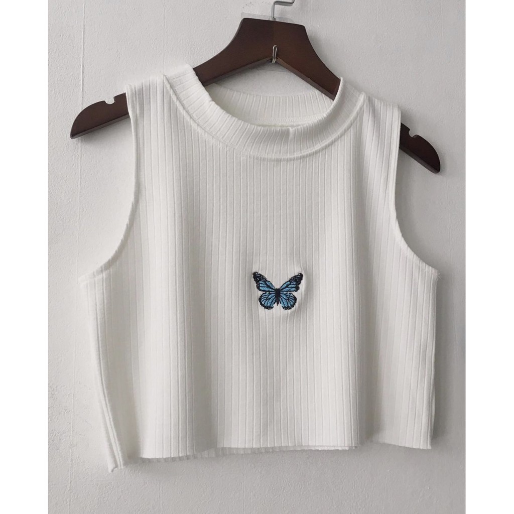Áo Croptop BƯỚM Ulzzang (ẢNH THẬT)