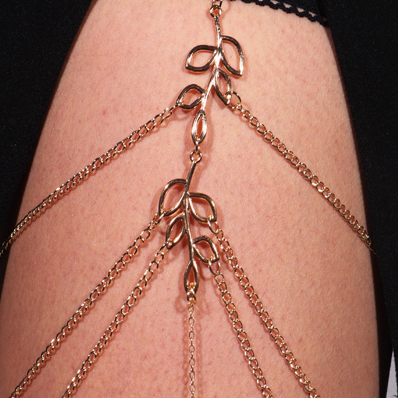 Chuỗi Vòng Đeo Chân Thiết Kế Chiếc Lá Phong Cách Gothic Rock Dành Cho Nữ