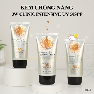 Kem Chống Nắng 3W Clinic Dành Cho Mọi Loại Da SPF50 PA+++ Intensive UV Sunblock Cream (70ml)