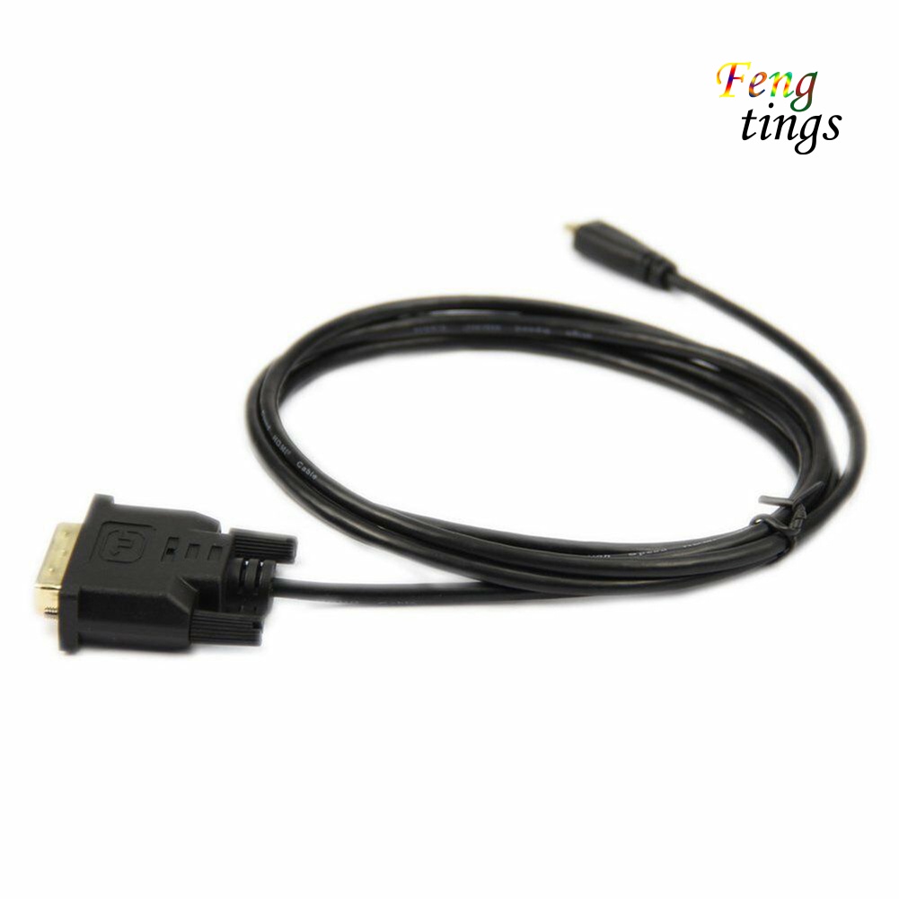 【FT】DOONJIEY 0.3/1/1.8m Gold Plated Micro HDMI-compatible to DVI 24+1Pin Adapter Cable for HDTV