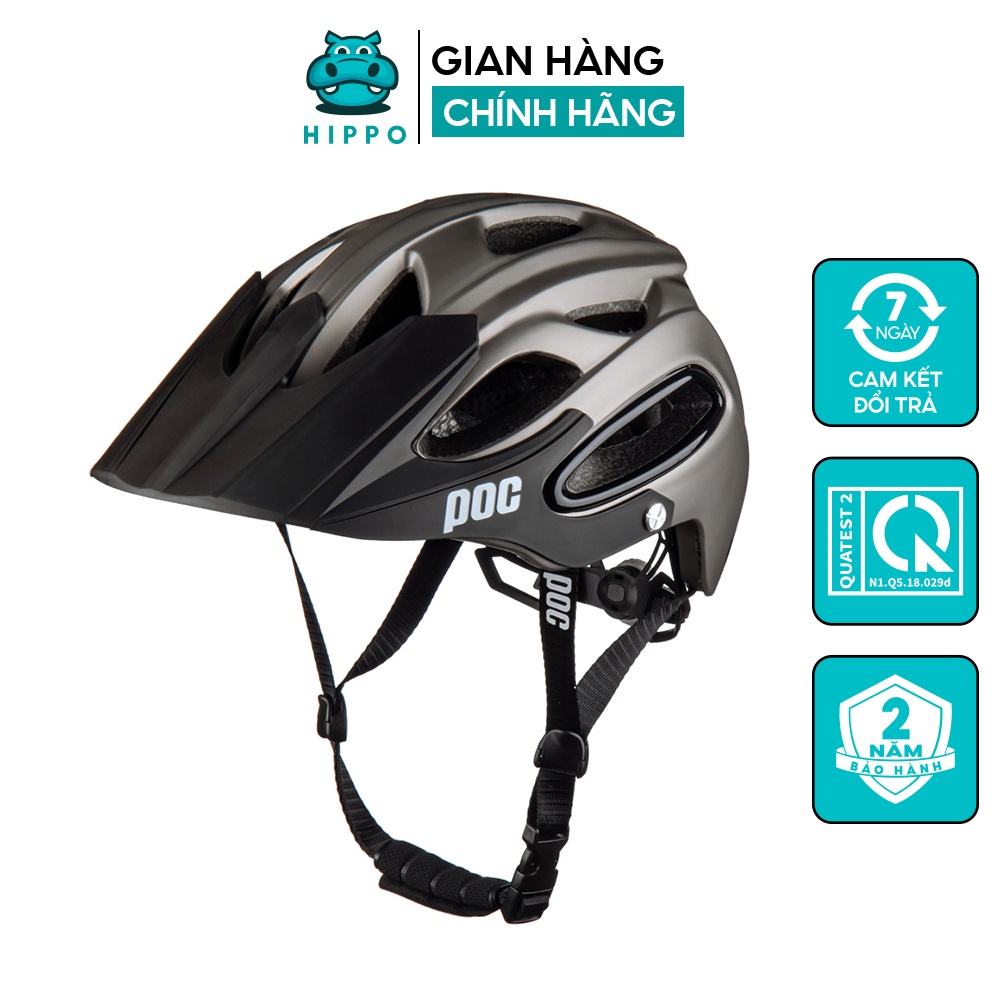 Mũ bảo hiểm xe đạp thể thao chuyên nghiệp Poc 07 siêu nhẹ thoáng khí màu xám - HIPPO HELMET