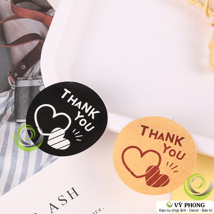 TEM DÁN STICKER CHỮ THANK YOU 3 MÀU NHÃN DÁN TRANG TRÍ HỘP QUÀ BAO BÌ BÁNH KẸO TD-0029