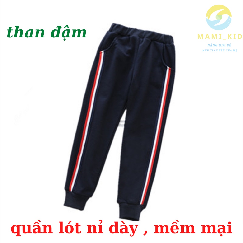 quần bé trai dáng thể thao LÓT LÔNG siêu ấm, sành điệu 9-36kg Mamikid