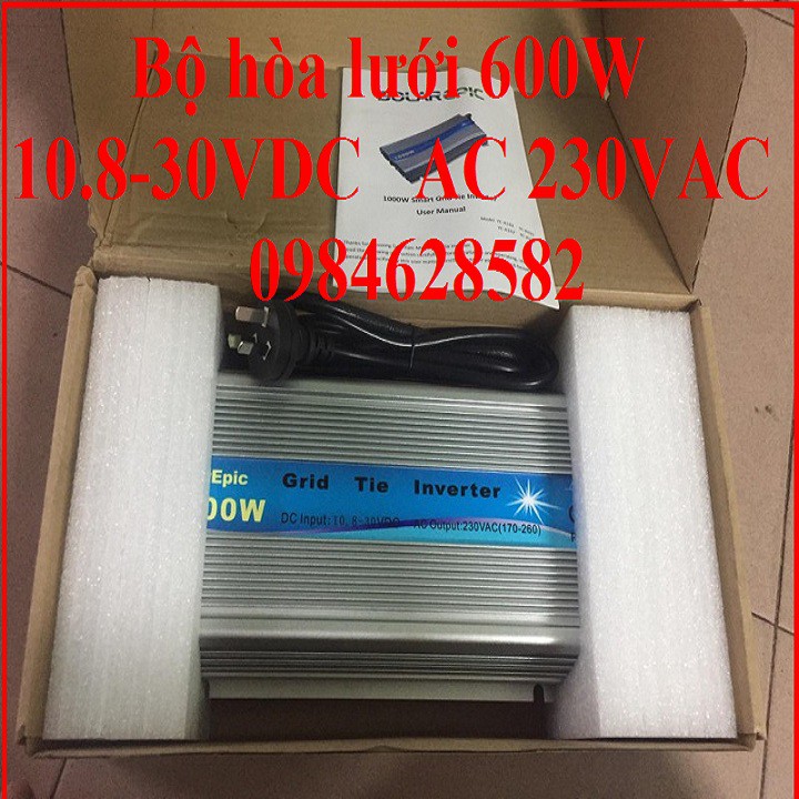 Bộ hòa lưới pin năng lượng mặt trời 600w inverter hòa lưới 600w