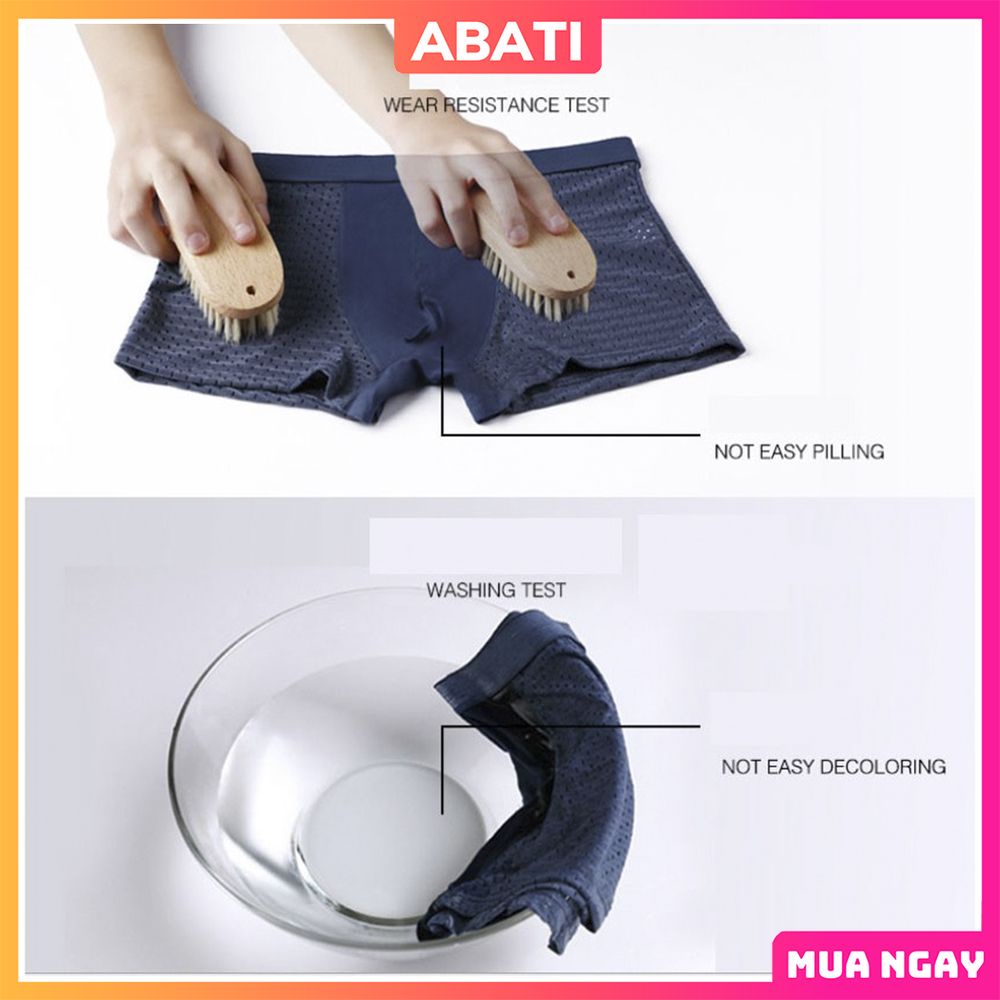 Quần sịp đùi nam thông hơi thoáng khí cotton cao cấp, Quần lót nam boxer thun lạnh chính hãng ABATI