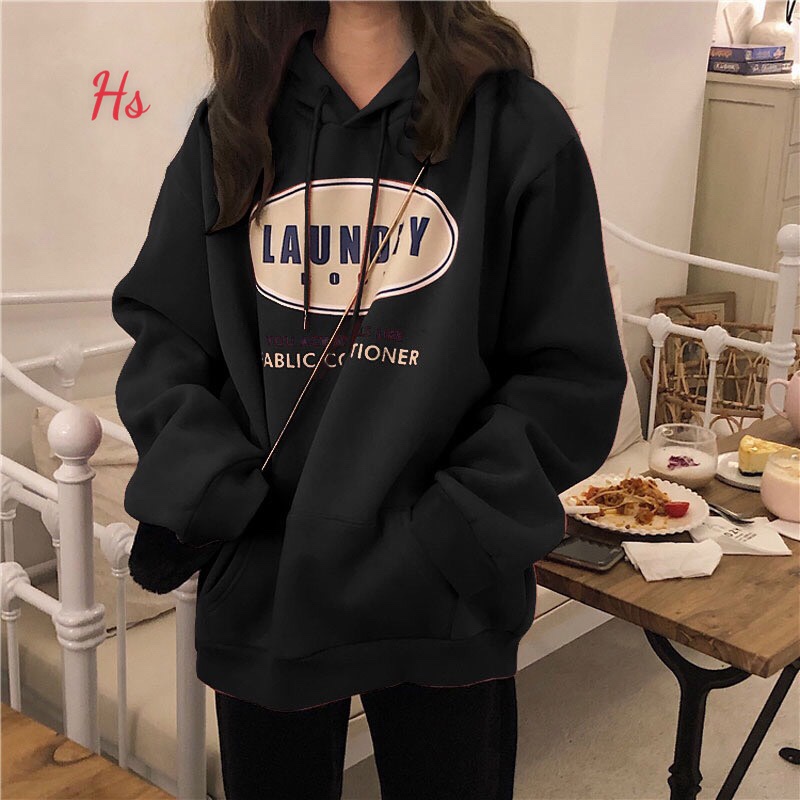 Áo Hoodie Nữ In Chữ Laundry Chất Nỉ Trơn Dày Đẹp Cheery Store SP000792