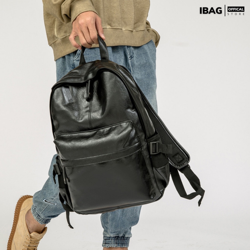 Balo da thời trang nam nữ da PU cao cấp chống nước cặp đi học đi chơi ulzzang đựng laptop 15.6 inh - 𝑰𝑩𝑨𝑮