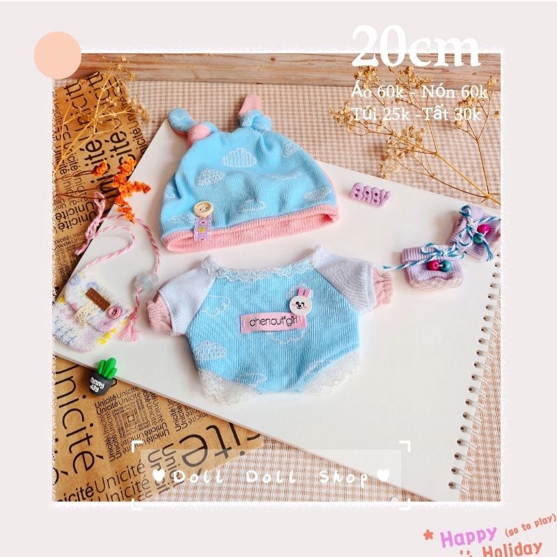 Outfit cho doll 10-15-20cm