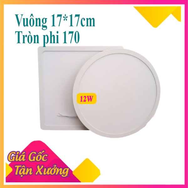 Bóng ốp trần 12W Vuống - Tròn Hãng PMP chất lượng