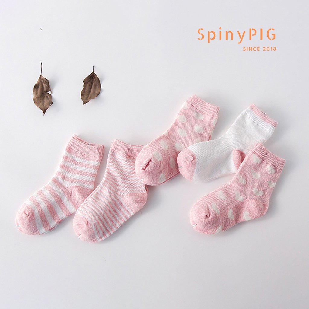 Set 5 đôi tất nhiều màu cho bé trai bé gái 0-9 tuổi chất liệu cotton co giãn và thoáng khí