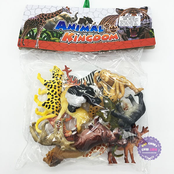Bộ đồ chơi các loài thú rừng 14 con bằng nhựa Animal Kingdom 9618