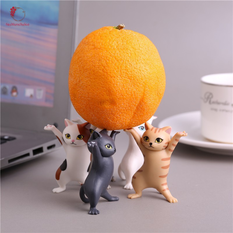 Set 5 Mô hình mèo bưng quan tài dễ thương xinh xắn dùng để bàn trang trí
