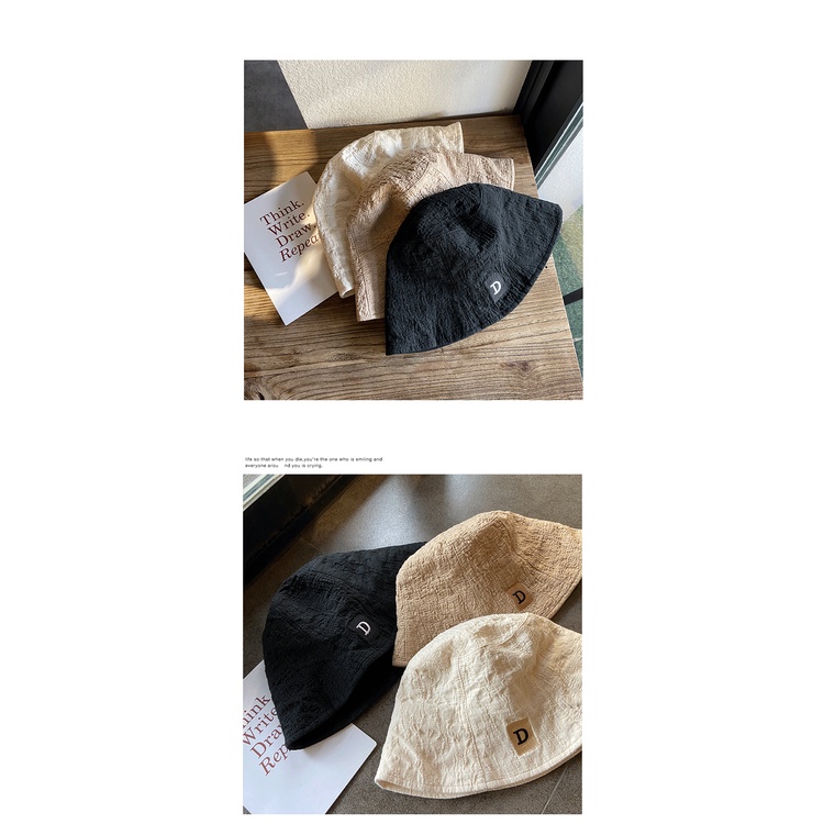 Mũ Xô Dạng Gập Thêu Chữ Phong Cách Nhật Bản Thời Trang Mùa Hè Cho Nữ