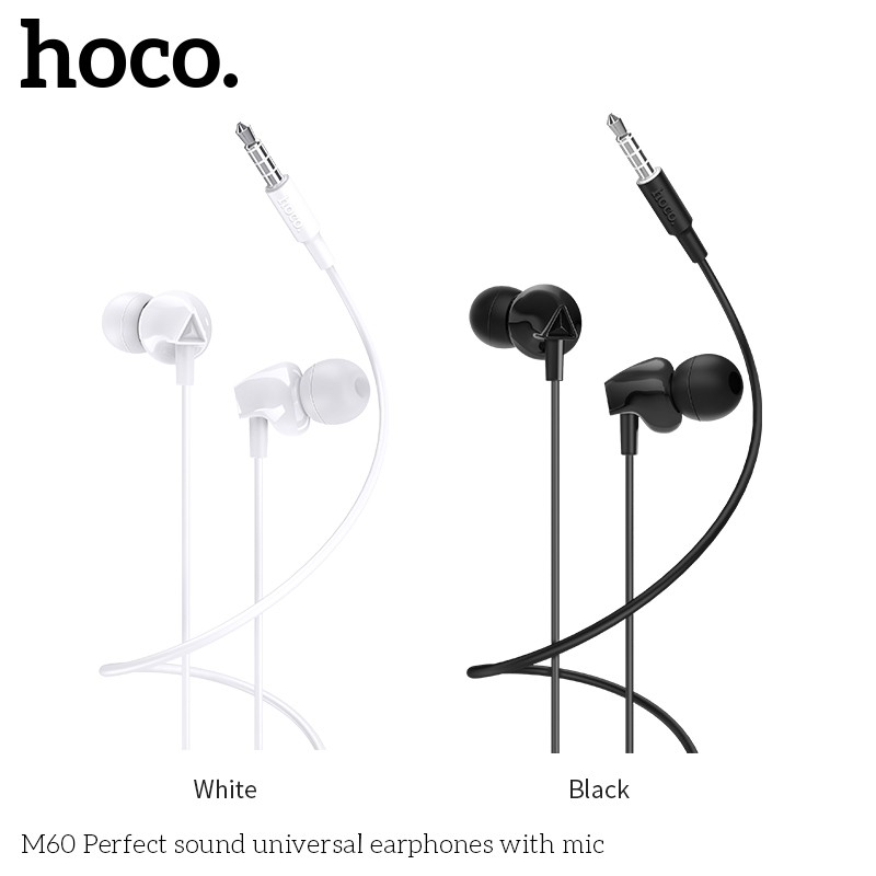 Tai nghe HOCO M60 có mic dây cáp dài 1.2m bằng TPE độ đàn hồi cao