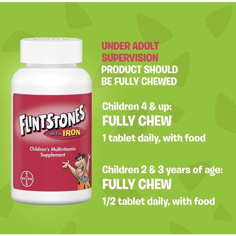 Kẹo dẻo viên nhai vitamin tổng hợp cho bé Flintstones Multivitamins 160viên USA