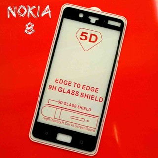 Miếng Dán Cường Lực Nokia 8 5D Full Cứng Full Keo Màu Đen