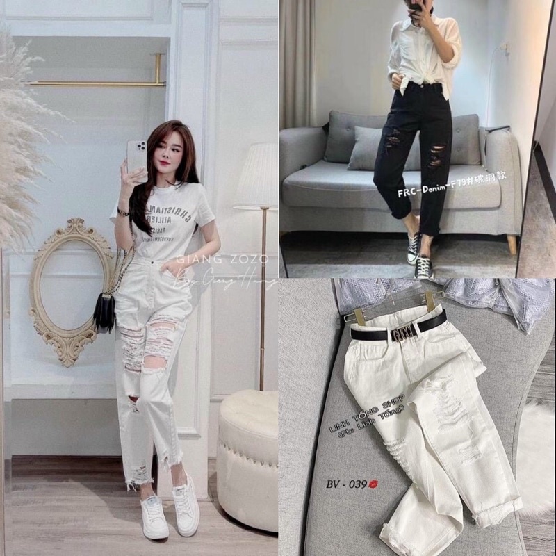 Quần bò baggy rách🌸DAQUY20🌸quần jeans baggy rách cực hot👉ảnh thật cuối | BigBuy360 - bigbuy360.vn