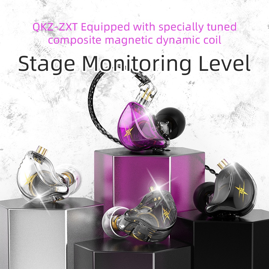 Tai nghe nhét tai thể thao Qkz Zxt Hifi Kz Edx Trn Mt1