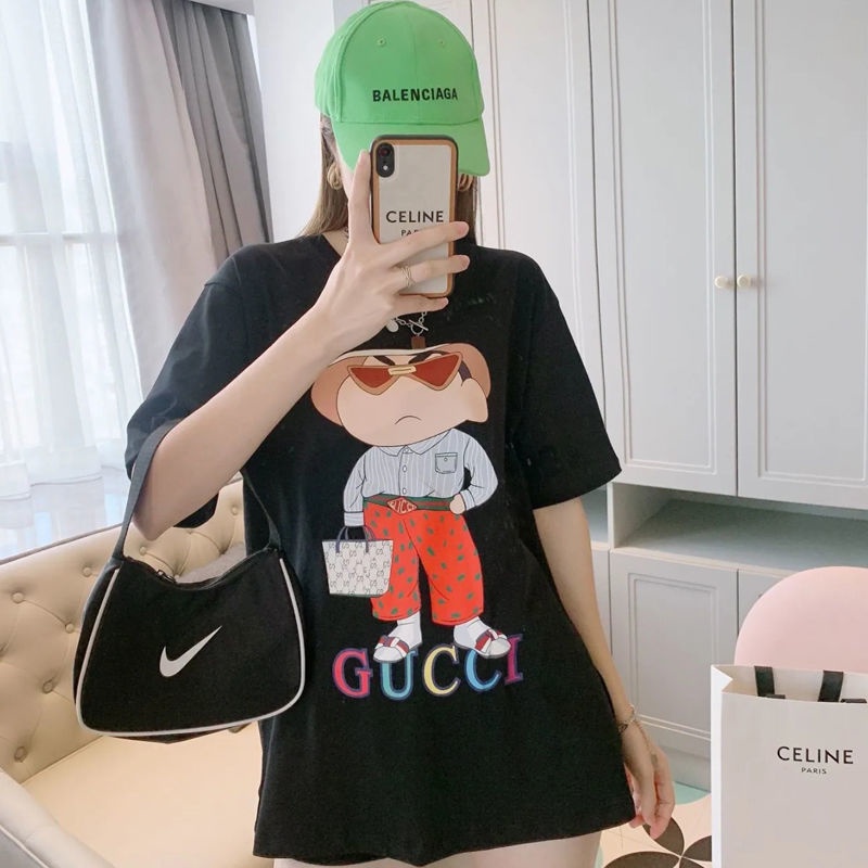 Áo Thun Ngắn Tay Dáng Rộng In Hoạt Hình Cậu Bé Bút Chì Shin-Chan Thời Trang Unisex S-5XL